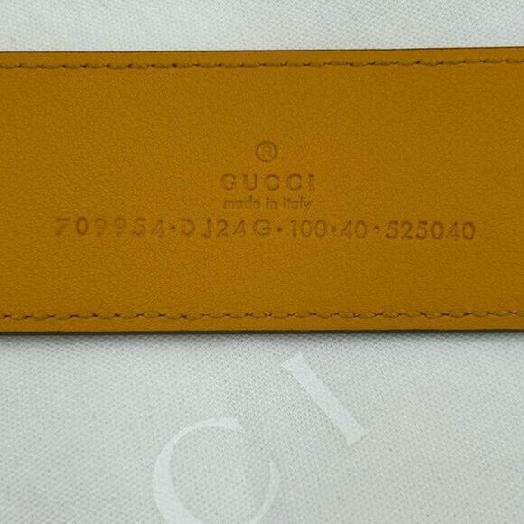 Men's Gucci, two tone, leather belt, memorable buckle size 100 cm/40 inches - Picture 3 of 16